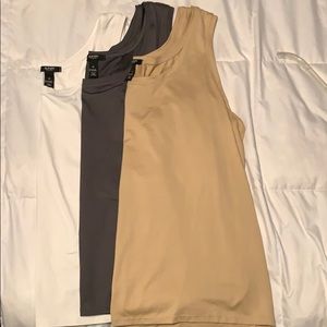 Set of 3 Tank Tops White, Grey and Tan